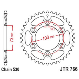 Couronne JT SPROCKETS Acier Standard - 530 JTR766.43
