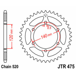 Couronne JT SPROCKETS Acier Standard - 520 JTR475.40