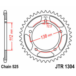 Couronne JT SPROCKETS Acier Standard - 525 JTR1304.41