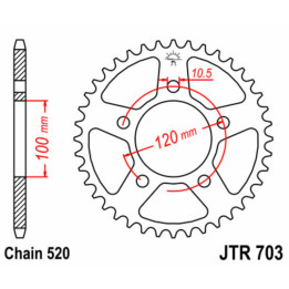 Couronne JT SPROCKETS Acier Standard - 520 JTR703.40