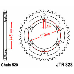 Couronne JT SPROCKETS Acier Standard - 520 JTR828.48