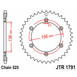 Couronne JT SPROCKETS Acier Standard - 525 JTR1791.43
