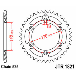Couronne JT SPROCKETS Acier Standard - 525 JTR1821.47