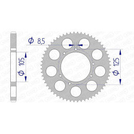Couronne AFAM alu standard - 428 48200-58 | Oxmoto