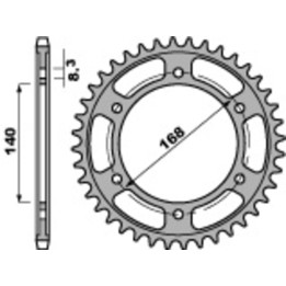 Couronne PBR acier standard - 525 4550 47 C45 | Oxmoto