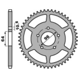 Couronne PBR acier standard - 520 254 43 C45 | Oxmoto