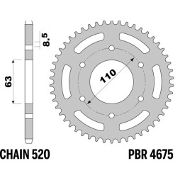 Couronne PBR alu renforcé - 520 4675 43 LD | Oxmoto