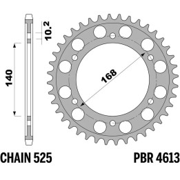 Couronne PBR Acier Renforcé - 525 4613 42 C45T | Oxmoto