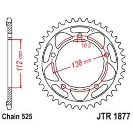 Couronne JT SPROCKETS Acier Standard - 525 JTR1877.45