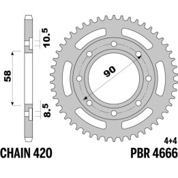 Couronne PBR Acier Standard - 420 4666 38 F | Oxmoto