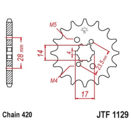 Pignon JT SPROCKETS acier standard - 420 JTF1129.13 | Oxmoto