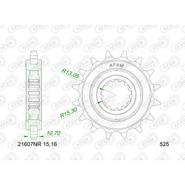 Pignon AFAM acier anti-bruit - 525 21607NR-16 | Oxmoto