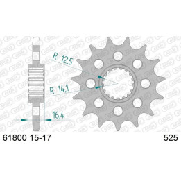 Pignon AFAM acier anti-bruit - 525 61800NR-16 | Oxmoto