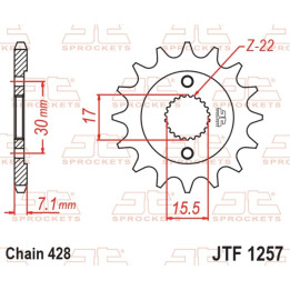 Pignon JT SPROCKETS acier standard - 428 JTF558.14 | Oxmoto