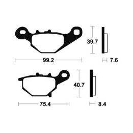 Plaquettes de frein Tecnium MX/Quad métal fritté - MO320