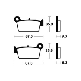 Plaquettes de frein Tecnium Racing MX/Quad métal fritté - MOR290