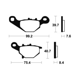 Plaquettes de frein Tecnium route organique - MA202 | Oxmoto