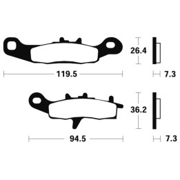 Plaquettes de frein Tecnium MX/Quad métal fritté - MO226