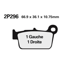 Plaquettes de frein Nissin route /Off-Road métal fritté - 2P-296ST-MX
