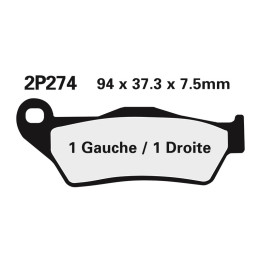 Plaquettes de frein Nissin Off-Road semi-métallique - 2P-274GS