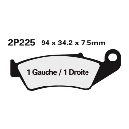 Plaquettes de frein Nissin route semi-métallique - 2P-225NS