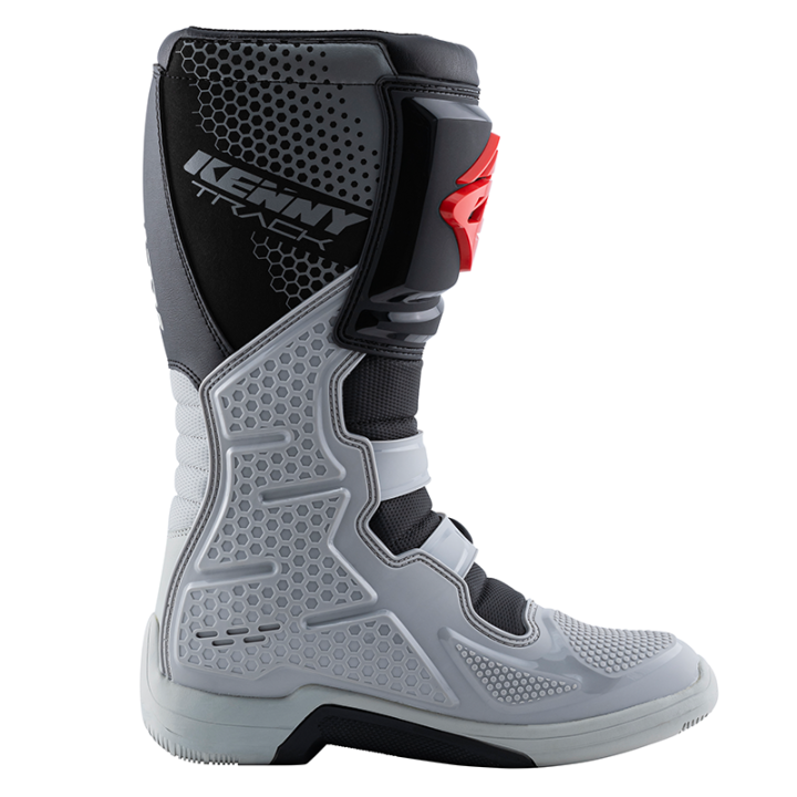 Bottes KENNY track gris/rouge 2025 | Oxmoto