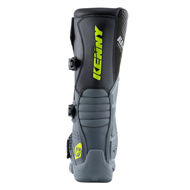 Bottes KENNY track gris/jaune fluo 2025 | Oxmoto