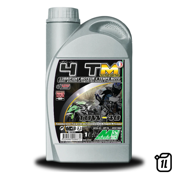 Huile moteur Minerva 4tm 100% synthese 10w40 - 1L | Oxmoto