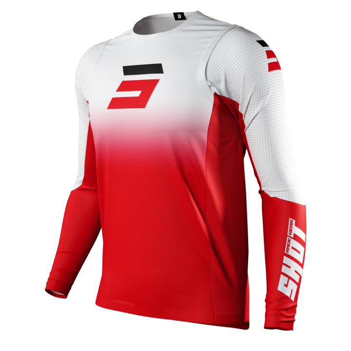Maillot SHOT aerolite gradient rouge | Oxmoto