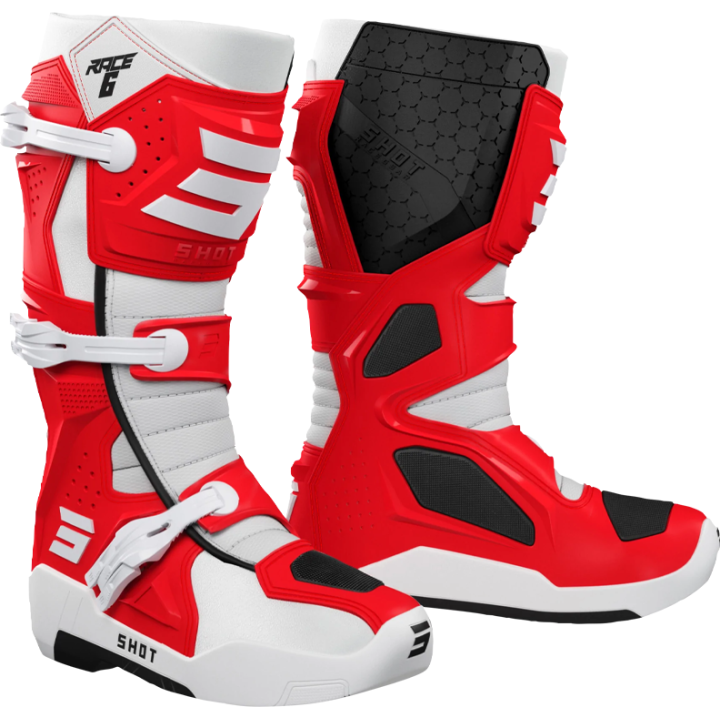 Bottes SHOT race 6 rouge | Oxmoto
