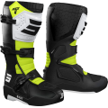 Bottes SHOT race 4 noir/blanc/jaune fluo 2026 | Oxmoto