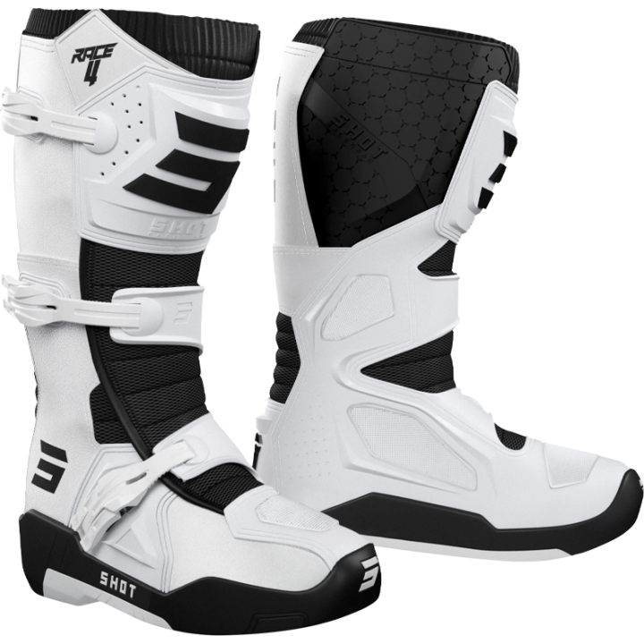Bottes SHOT race 4 blanc 2026 | Oxmoto