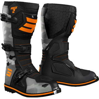 Bottes SHOT race 2 camo/orange fluo | Oxmoto