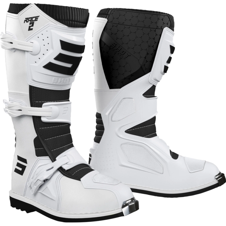 Bottes SHOT race 2 blanc 2026 | Oxmoto