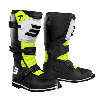 Bottes SHOT race 2 enfant noir blanc jaune fluo 2026