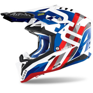 Casque Airoh aviator 3 rainbow bleu/rouge | Oxmoto