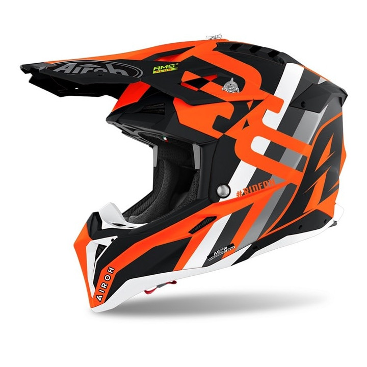 Casque Airoh aviator 3 rainbow orange | Oxmoto