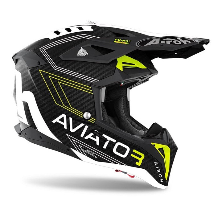 Casque Airoh aviator 3 primal jaune | Oxmoto