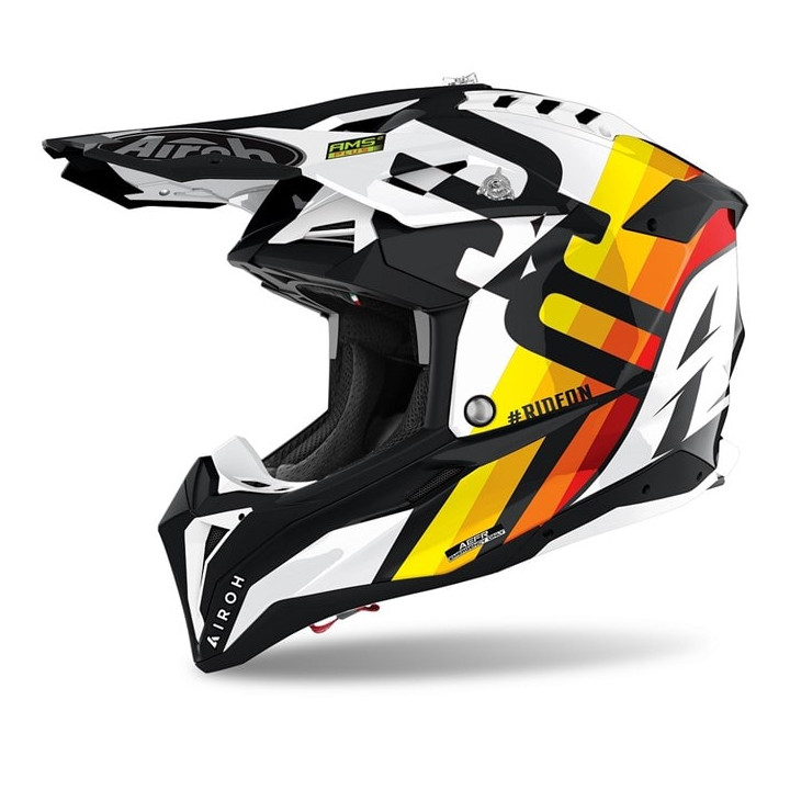 Casque Airoh aviator 3 rainbow blanc | Oxmoto