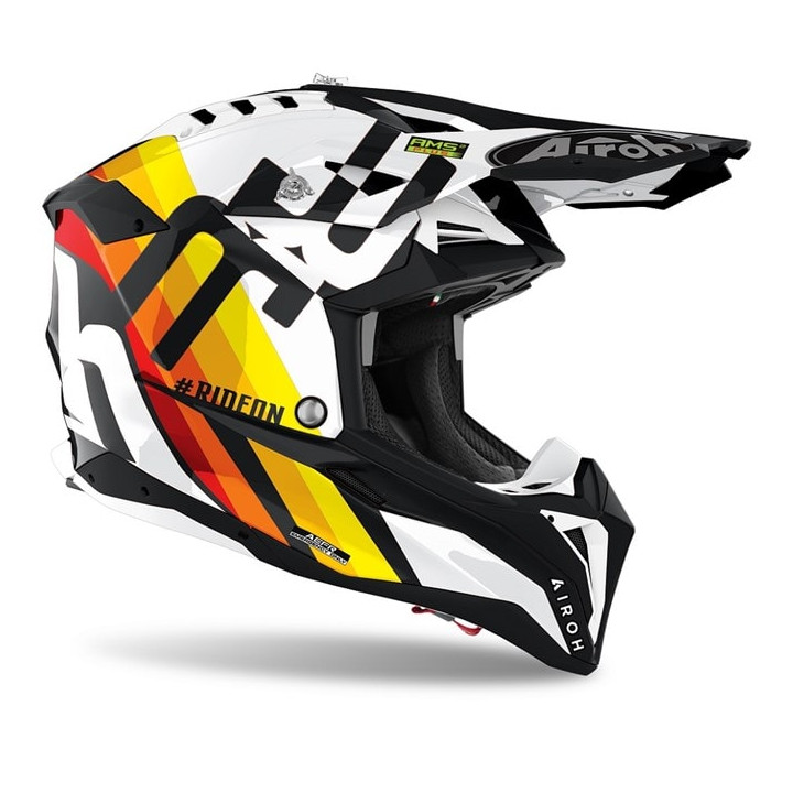 Casque Airoh aviator 3 rainbow blanc | Oxmoto