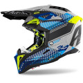 Casque Airoh aviator 3 wave gris silver chrome | Oxmoto