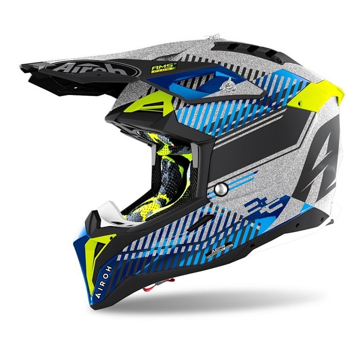 Casque Airoh aviator 3 wave gris silver chrome | Oxmoto