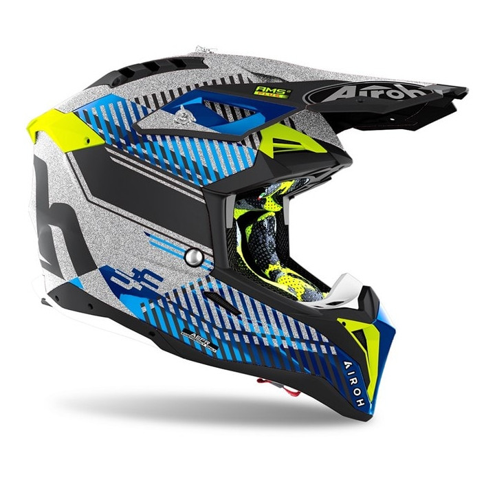 Casque Airoh aviator 3 wave gris silver chrome | Oxmoto