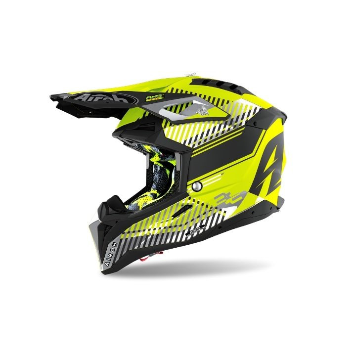 Casque Airoh aviator 3 wave jaune mat | Oxmoto