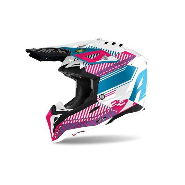 Casque Airoh aviator 3 wave rose chrome | Oxmoto