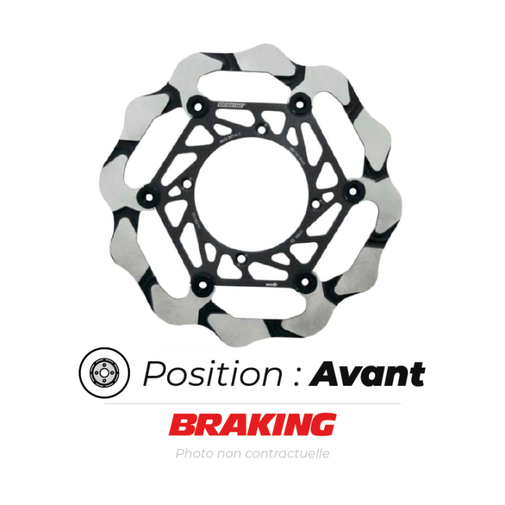 Disque de frein avant Braking wave semi-flottant oversize batfly