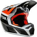 Casque FOX v3 rs dvide noir/blanc/orange | Oxmoto