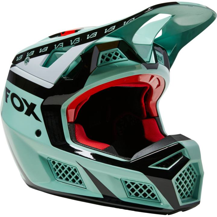 Casque FOX v3 rs dvide vert/noir | Oxmoto