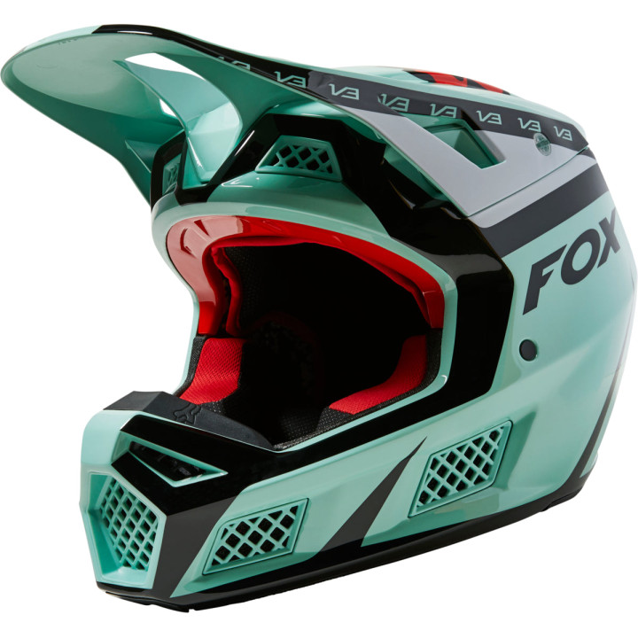 Casque FOX v3 rs dvide vert/noir | Oxmoto