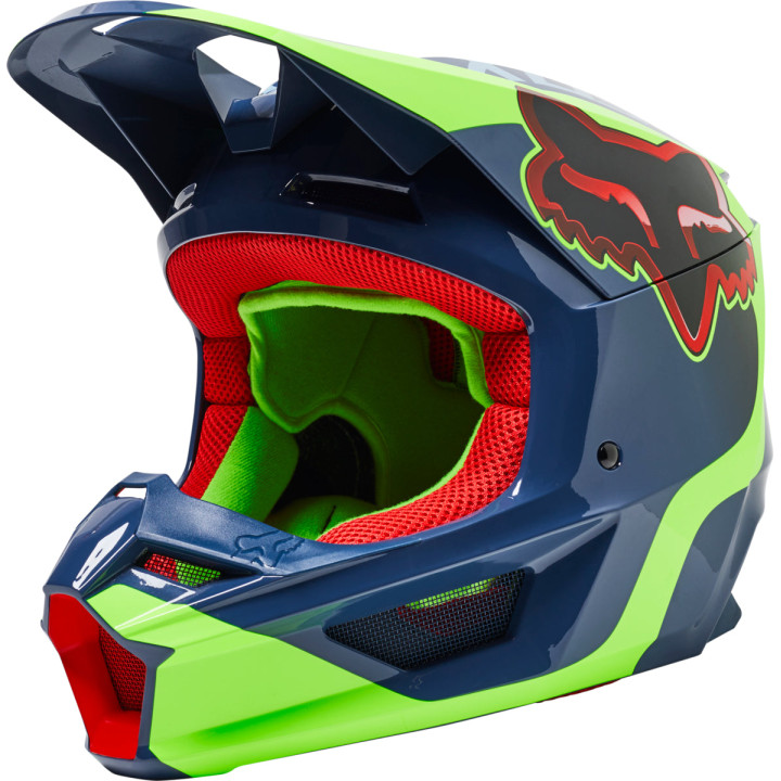 Casque FOX v1 venz navy/vert | Oxmoto